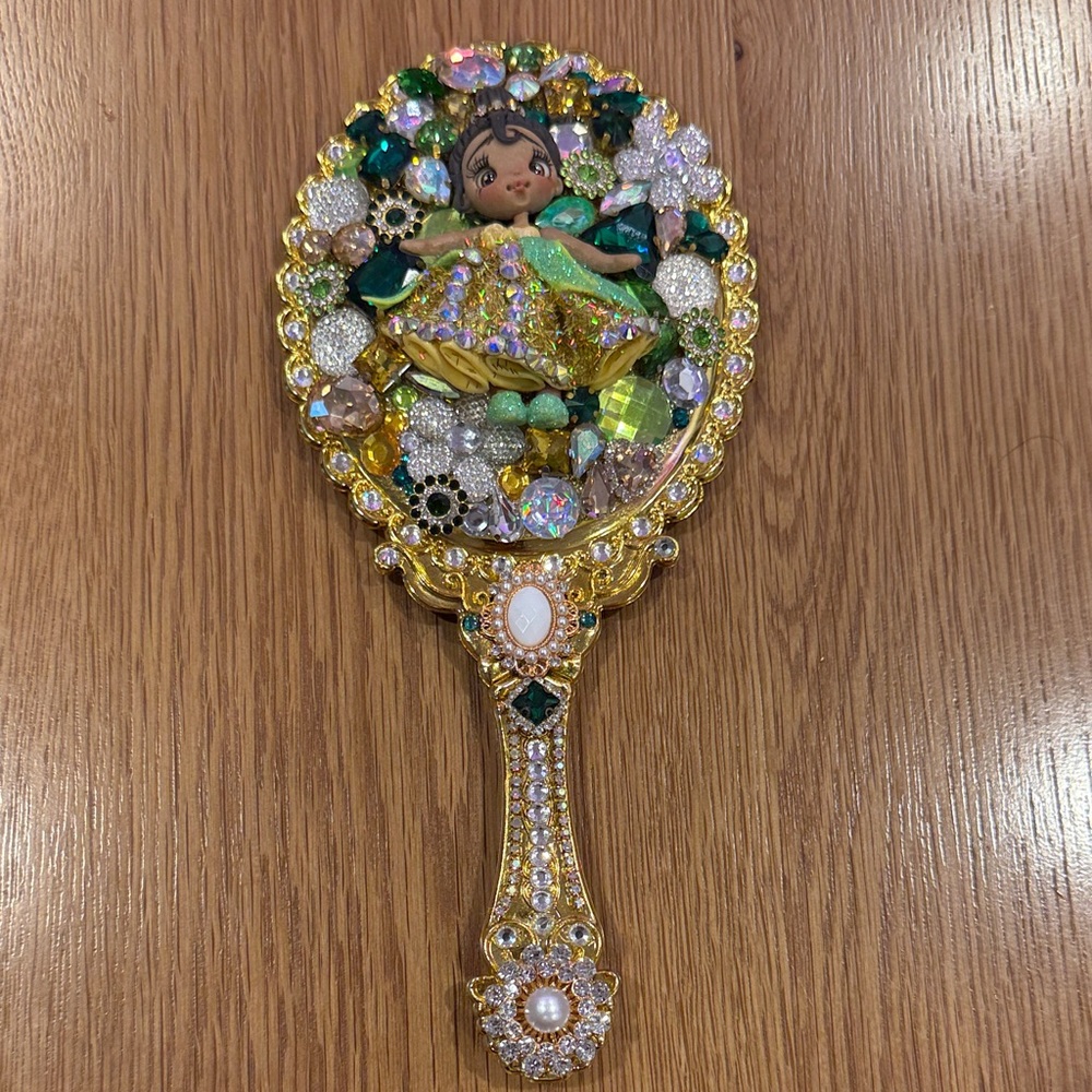 Decorative Hand Mirror Tiana with Gemstones